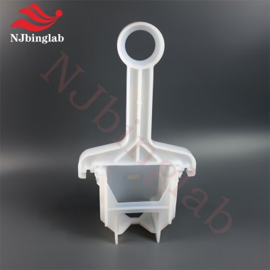 Chemical-Resistant PFA Wafer Cassette with Handle Transporting Silicon Wafers During Wet Processing