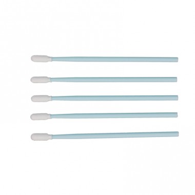 Cleanroom Polyester Cleaning Swab with Cylindrical Shape and Short Handle