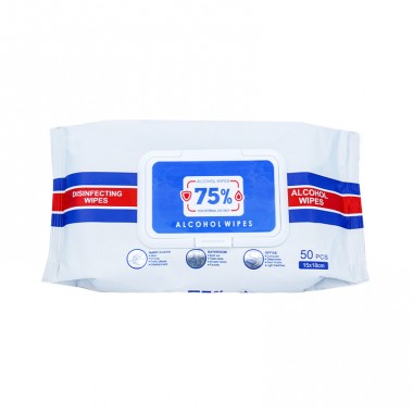 Disposable Non-woven 75% Alcohol Wet Wipes 50 PCS Personal Cleansing Moisturizing Hand