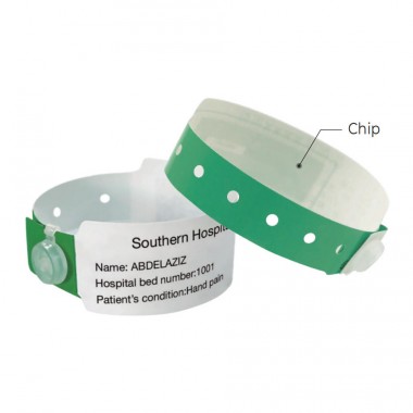 RFID Hospital ID Wristband Thermal Printing One Time Use Medical Patient Wristband