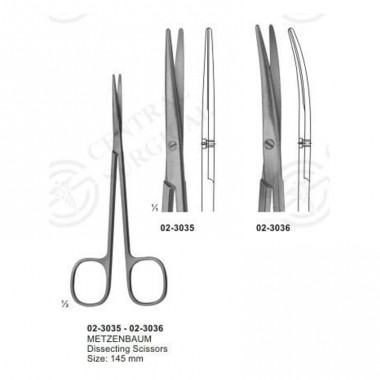 Tonsil Scissors Metzenbaum 18cm curved