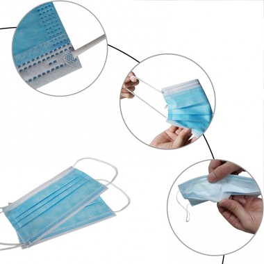 Blue Earloop 3ply Disposable Face Mask Medical Facial Mascarilla
