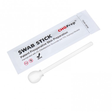 Preoperative Skin Antisepsis Use Chlorhexidine Gluconate Medical Disinfectant Swab with Big Circular Head