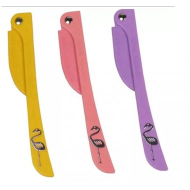 Best sell Eyebrow Razor Hair Trimmer Shaper Shaver and Tough Up Tool Flamingo Razor Dermaplaning Razor Tool
