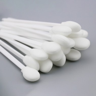 Circular Head Foam Cleaning Swab with White Handle