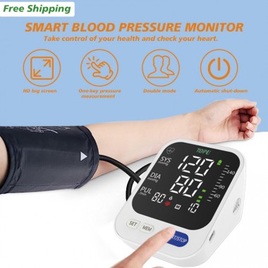 Custom Digital Wrist Blood Pressure Machine Automatic Large Cuff Bp Monitor Large-screen Display With Voice playback