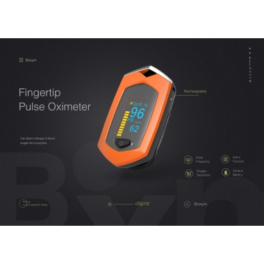 BOXYM Fingertip Pulse Oximeter Blood oxygen Monitor SpO2 PR OLED Rechargeable Medical Oximetro Heart Rate Monitor oSport