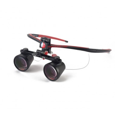 Binocular loupes in sports frame