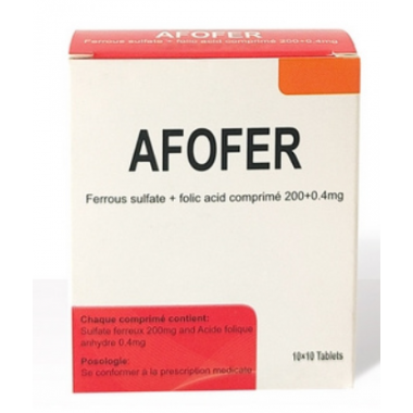 Ferrous Sulfate and Folic Acid Tablets, Contain 200mg Iron + 0.4mg Folic