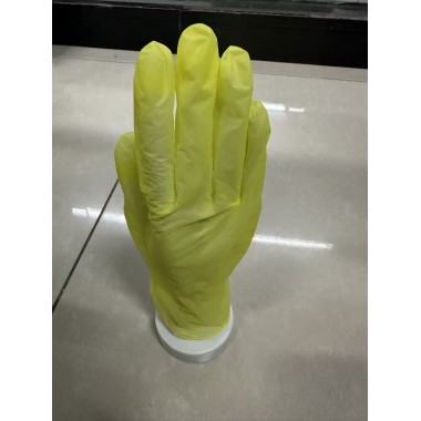 yellow vinyl gloves