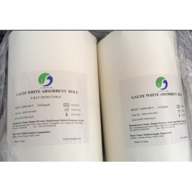 Absorbent cotton medical gauze roll