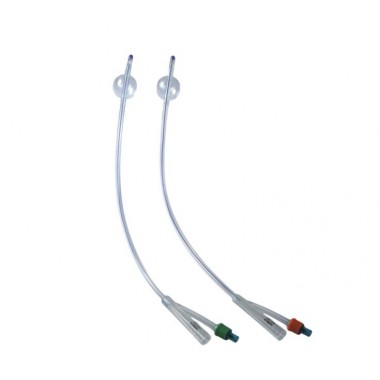 manufacture disposable all silicone 2 way foley catheter urinary balloon tube