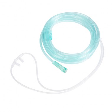 Soft Nasal Oxygen Cannula with Curved Prongs Kink-Resistant Star-Lumen Tubing Latex-Free EO Sterile for Home Hospital Oxygen Therapy