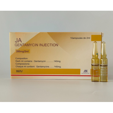 Gentamicin Injection, 280mg/2ml, Broad-Spectrum Antibiotics