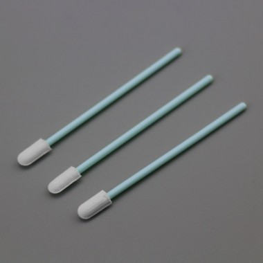 Lint Free Cleaning Swab with Double Layer Polyester Knit Fabric Round Head