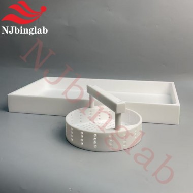 High-Pure PTFE Tray with Perforated Filter Basket, Laboratory Cleaning Equipment, Corrison Resistent