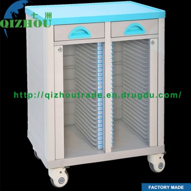 ABS 50 Double-row Medical Record Cabinet Trolley With Drawer