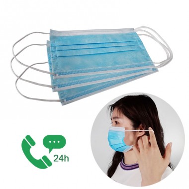 Blue 3ply Face Shield Medical Mascarilla