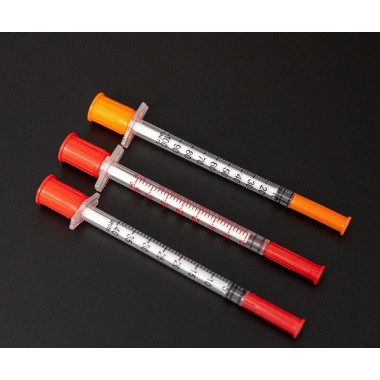 Disposable 1ml Graduated Plastic Syringe with Needle, Sterile, Small Volume