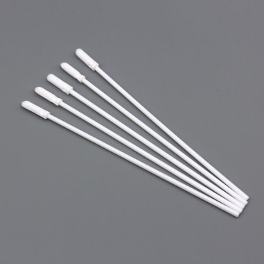 Round Head Polyester Cleaning Swab Stick with White Long Handle
