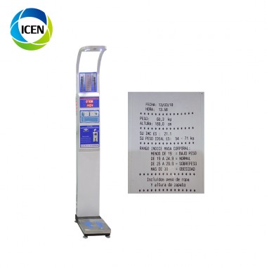 Spainish Weight Height Blood Pressure Body Fat Scale Ultrasonic Height Body Fat Analyzer Scale
