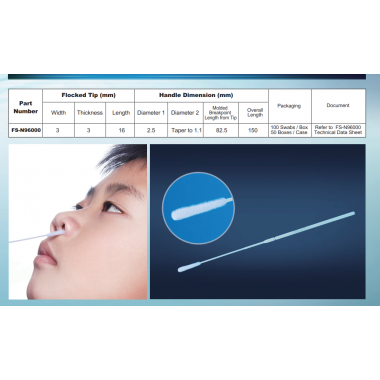 NASOPHARYNGEAL FLOCKED SWABS FOR INFLUENZA FS-N96000