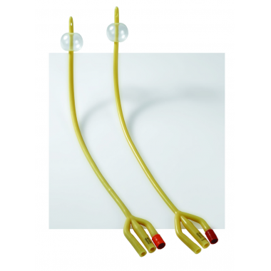 Three-chamber standard latex catheters