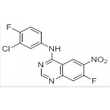 N-(3-chloro-4-fluorophenyl)-7-fluoro-6-nitroquinazolin-4-amine