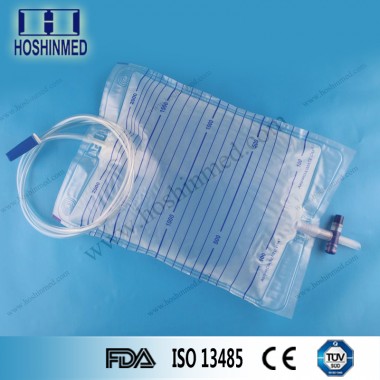 2000ml T cross valve urine collection bag