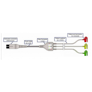 One-piece ECG cable with lead wire