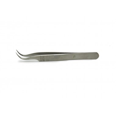 tweezers #7, 11cm, Curved, 0.17x0.1mm Tips, Serrated