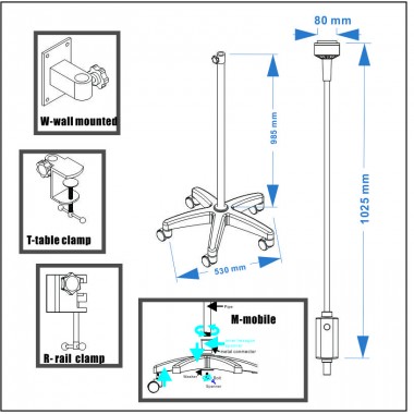 LED examination lamp KS-Q6 white mobile medical light for GP, E.N.T.Ophthalmology, gynaecology, theatre, minor operation .