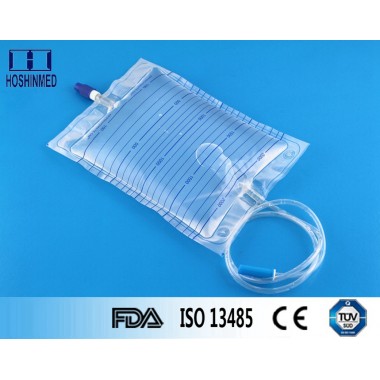 Disposable urine bag with screw valve