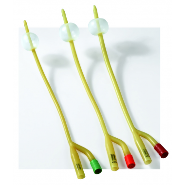 Latex double lumen catheter for women