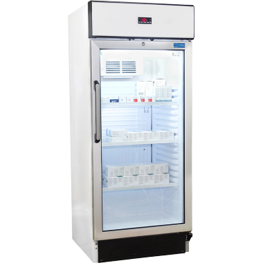 Lab and medical refrigerator for vaccine storage, blood plasma storage and for all applications requiring 2° to 8°C storage.