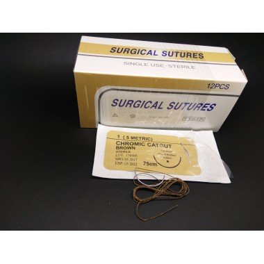 Fda approved absorbable medical sterile chromic catgut surgical sutures with needle factory price