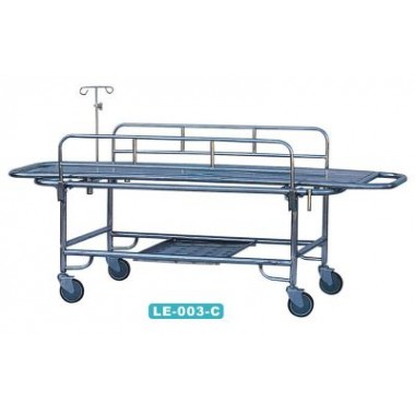 Stainless steel stretcher with four small wheels