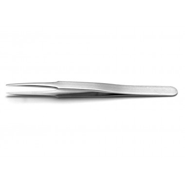 High Precision Tweezers, 12 cm, Straight, FlatRound Tips